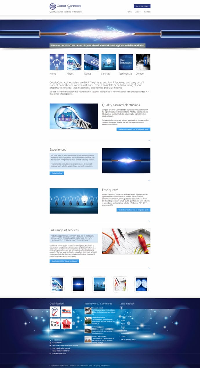 Electrician web design in Maidstone Kent - Electrical Website Design Kent