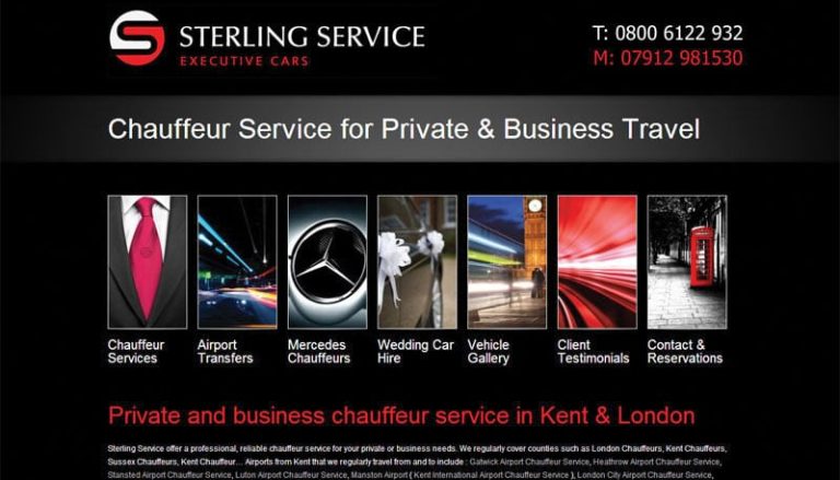 Chauffeur website design from Webexpand : STERLING SERVICE