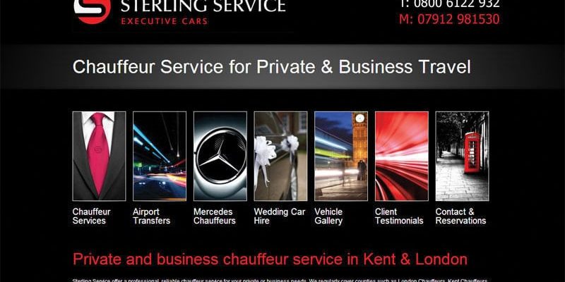 Chauffeur website design from Webexpand : STERLING SERVICE
