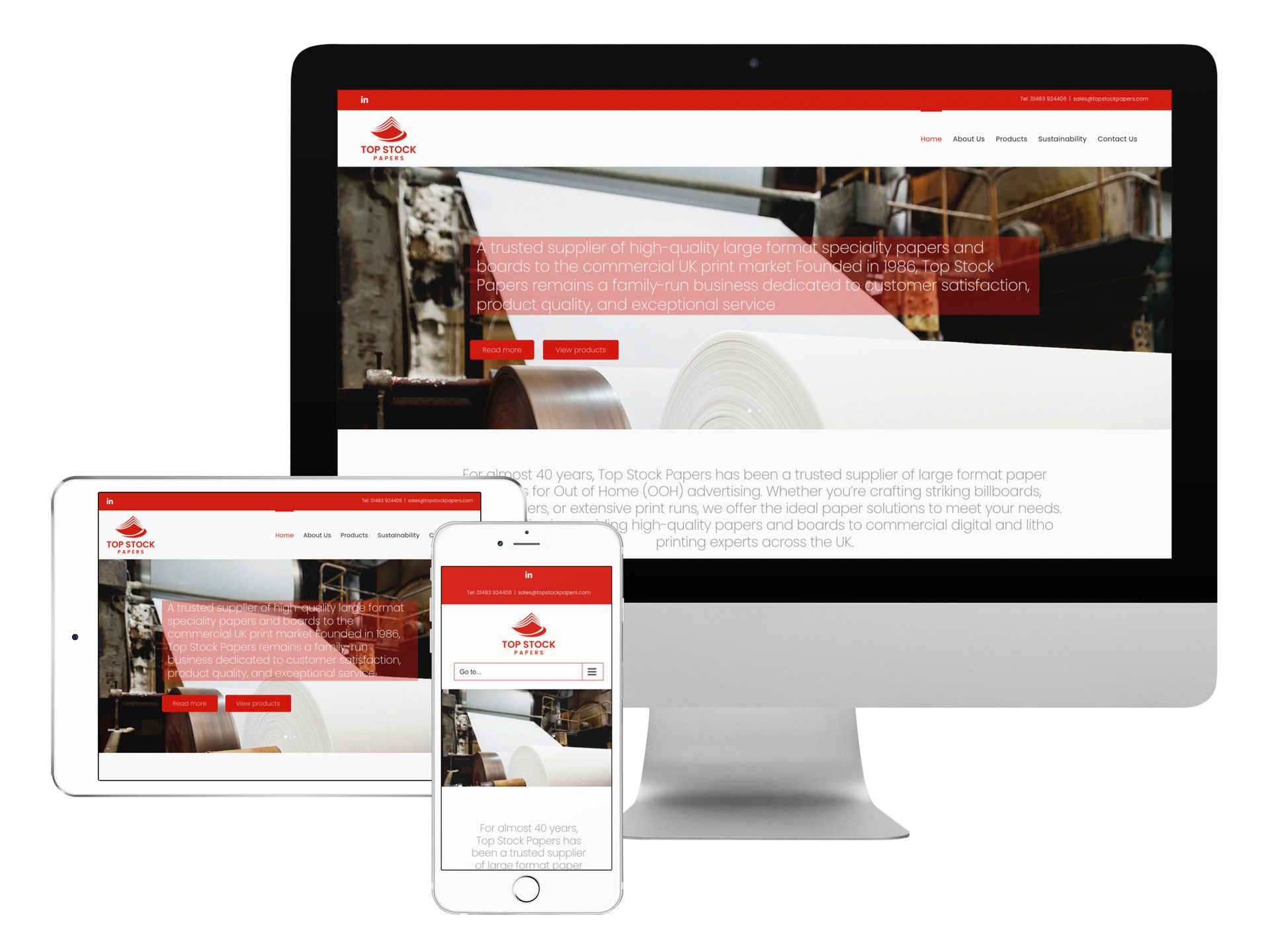 Specialist paper company Top Stock Papers Ltd - large format speciality papers